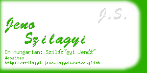 jeno szilagyi business card